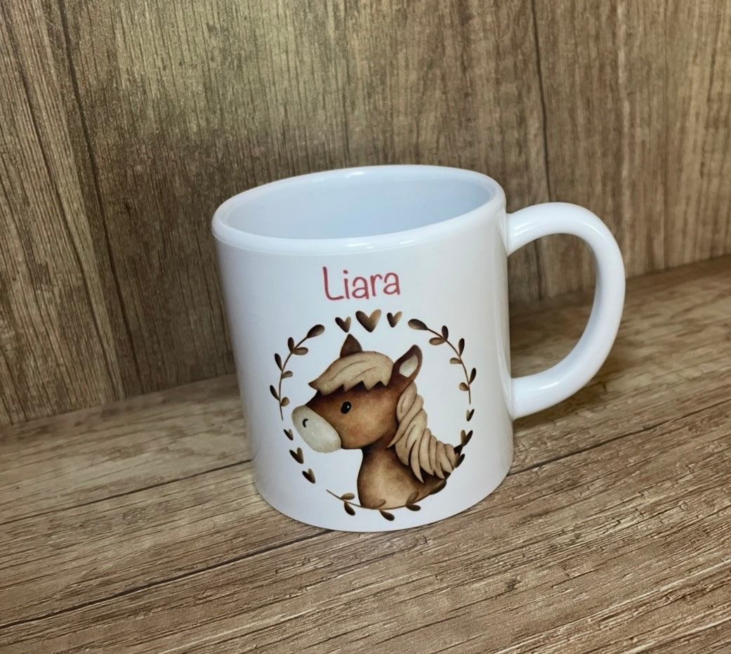 Kinderbecher personalisiert, Kindertasse, Kunststofftasse, Name, Geschenk, Kindergarten, Giraffe, Tiere, Weihnachten, Taufe